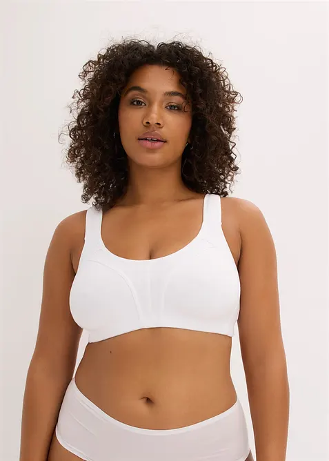 BH utan bygel, med ekologisk bomull (2-pack), bonprix