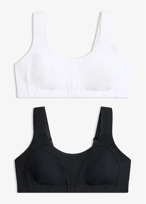 BH utan bygel, med ekologisk bomull (2-pack), bonprix