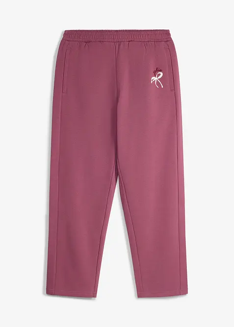 Sweatbyxa med vida ben, av ekologisk bomull, bonprix