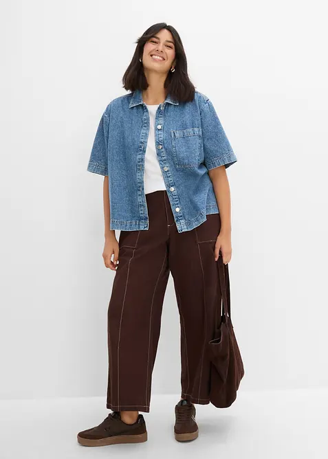 Jeansblus i bomull, bonprix