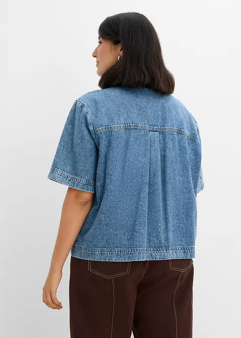 Jeansblus i bomull, bonprix