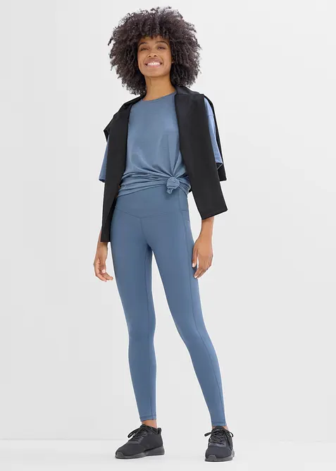 Sportleggings med mobilficka, snabbtorkande, bonprix