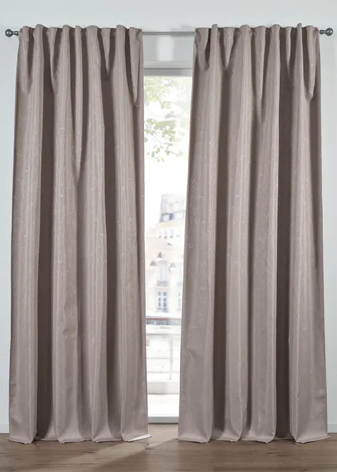 M&ouml;rkl&auml;ggande gardinl&auml;ngd i l&auml;tt glansig jacquard (1-pack), bonprix
