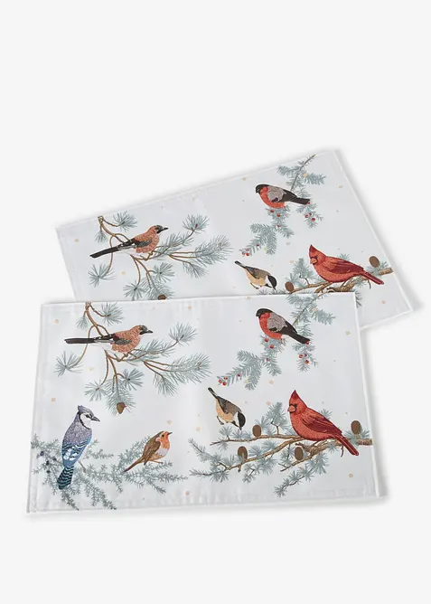 Bordstablett med vinterf&aring;glar (2-pack), bonprix