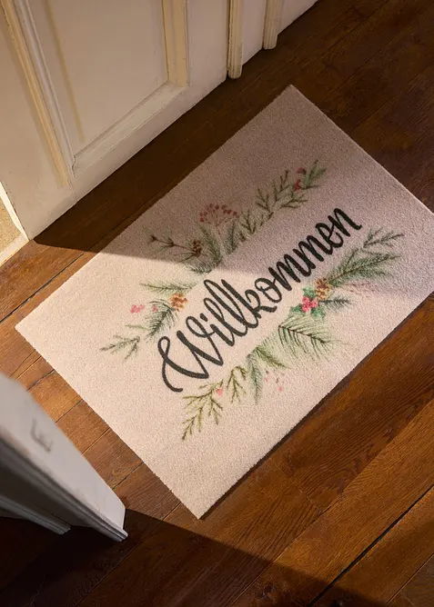 Tv&auml;ttbar d&ouml;rrmatta med statementtryck, bonprix