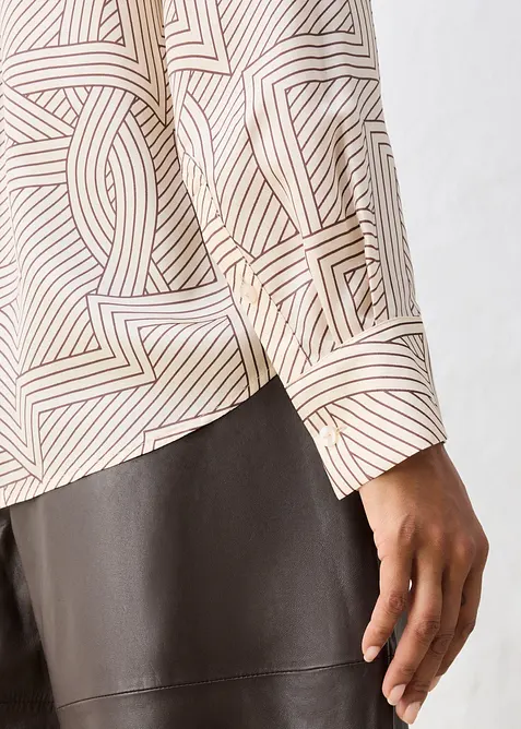 Skjortblus av mjukt material med silke, bonprix