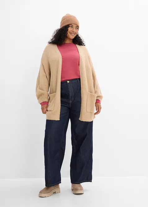 L&aring;ng&auml;rmad topp i Slim Fit av ekologisk bomull (2-pack), bonprix