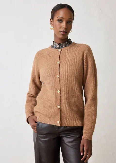 Cardigan i ylleblandning med alpackaull, bonprix
