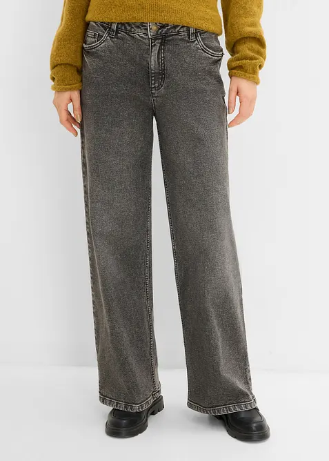 Wide Leg Jeans Mid Waist, bonprix