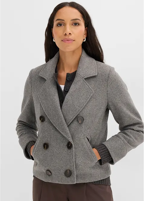 Kort jacka med yllelook, bonprix