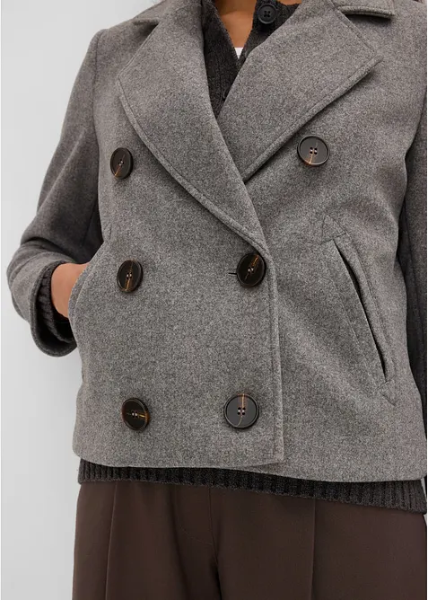 Kort jacka med yllelook, bonprix