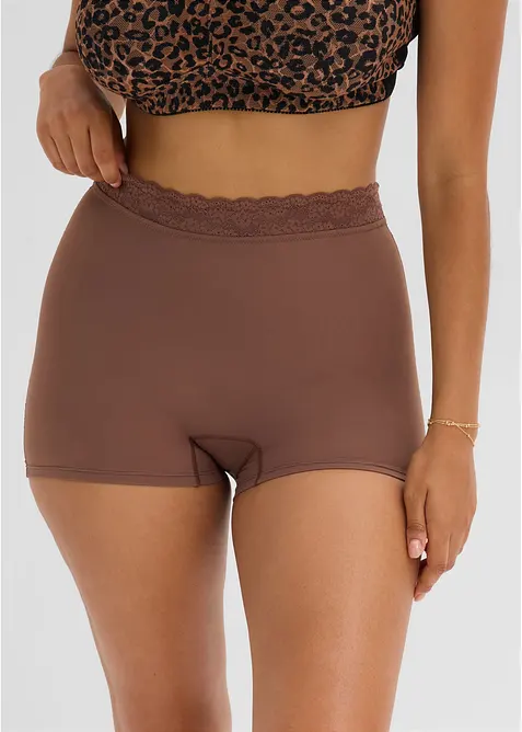 Hipstertrosa med l&auml;tt formande effekt och spets (2-pack), bonprix