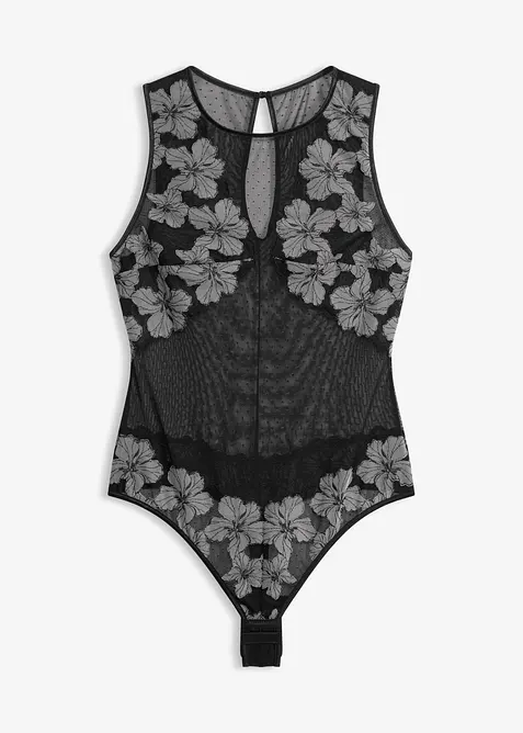 Stringbody med elegant broderi, bonprix