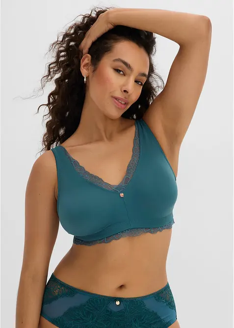 Minimizer-bralette utan bygel, med skir spets, bonprix