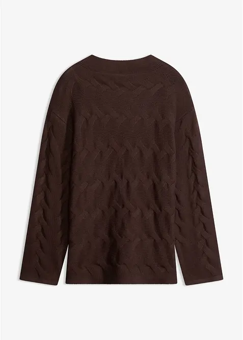 Stickad tr&ouml;ja med fl&auml;tm&ouml;nster, bonprix