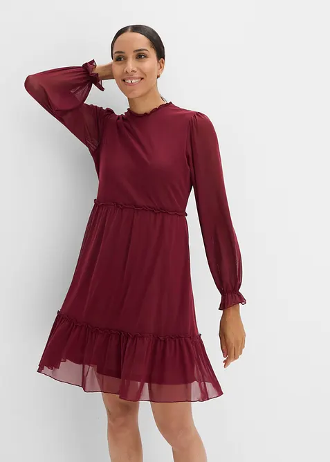 Jerseykl&auml;nning av tunn mesh, bonprix
