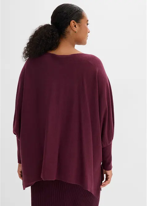 Stickad cape med flikig nederkant, bonprix