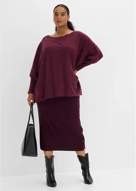 Stickad cape med flikig nederkant, bonprix
