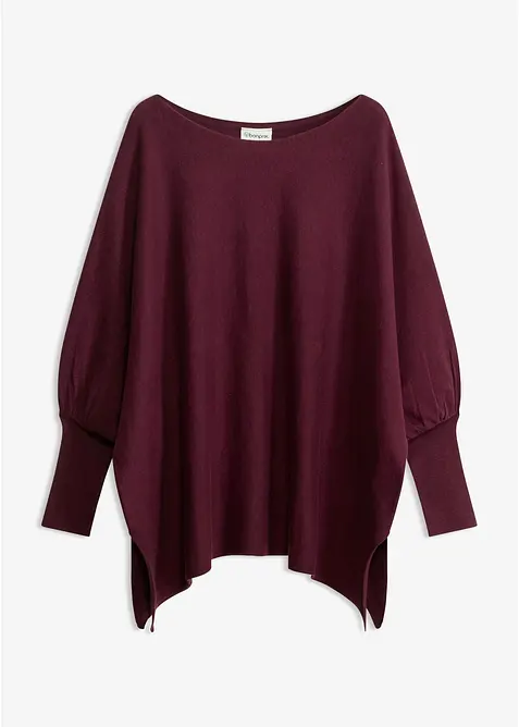 Stickad cape med flikig nederkant, bonprix