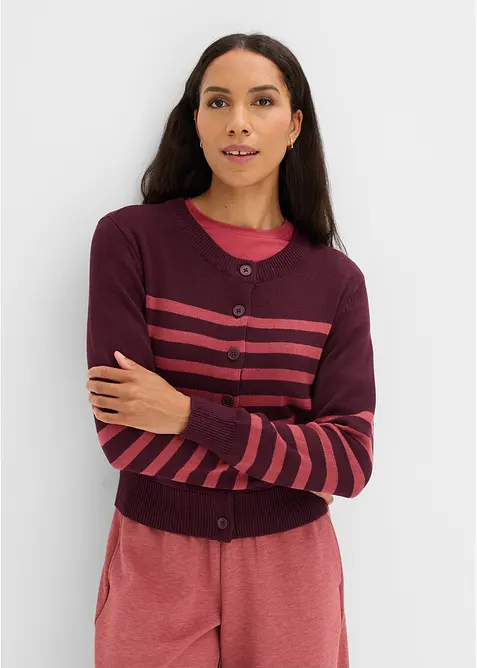 Kort cardigan i bomullsmix, bonprix