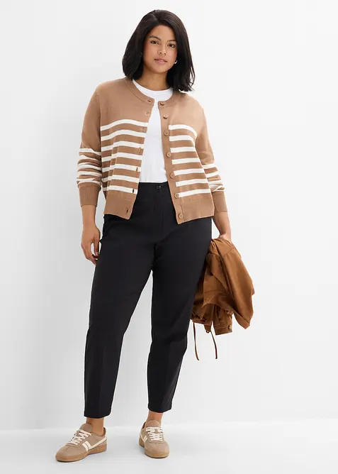 Kort cardigan i bomullsmix, bonprix