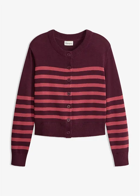 Kort cardigan i bomullsmix, bonprix