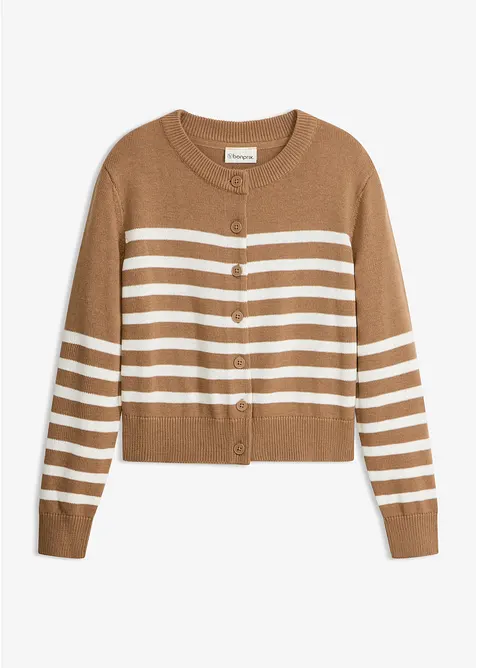 Kort cardigan i bomullsmix, bonprix