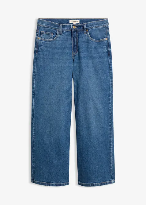 Wide Leg Jeans Mid Waist, cropped, bonprix
