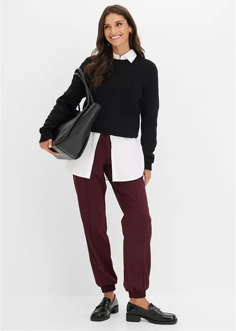 Joggpants i materialmix, bonprix