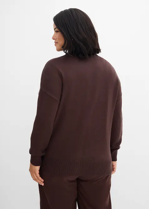 Stickad cardigan i ledig modell, av viskosmix, bonprix