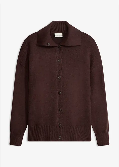 Stickad cardigan i ledig modell, av viskosmix, bonprix