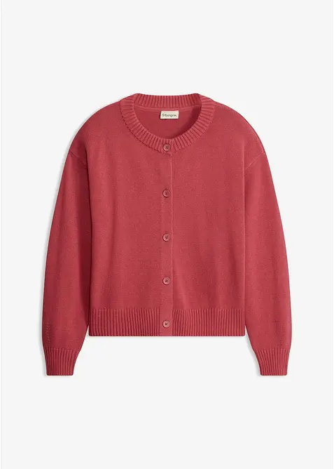 Stickad cardigan i kort modell, av bomullsmix, bonprix