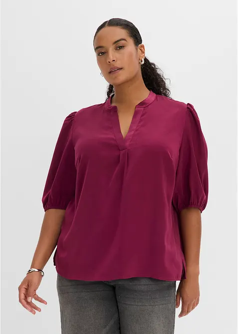 Blustunika av satin med mjukt fall, bonprix
