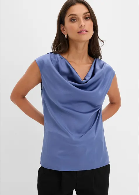 Bluslinne i satin med mjukt fall, bonprix