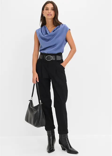 Bluslinne i satin med mjukt fall, bonprix