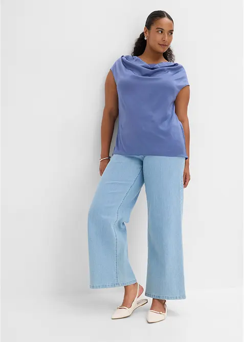 Bluslinne i satin med mjukt fall, bonprix