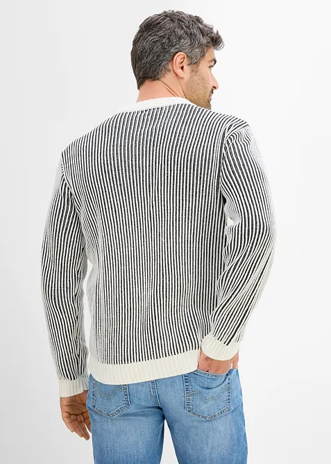 Ribbad tr&ouml;ja av bomullsmix, Loose Fit, bonprix