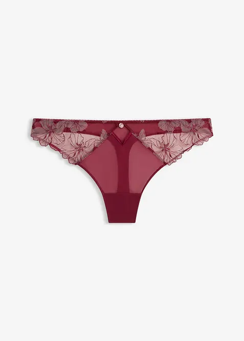 Stringtrosa med elegant broderi, bonprix