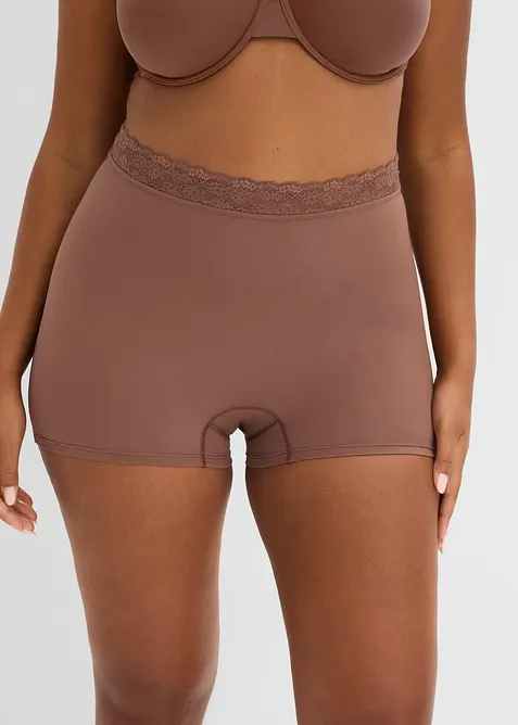 Hipstertrosa med l&auml;tt formande effekt och spets (2-pack), bonprix