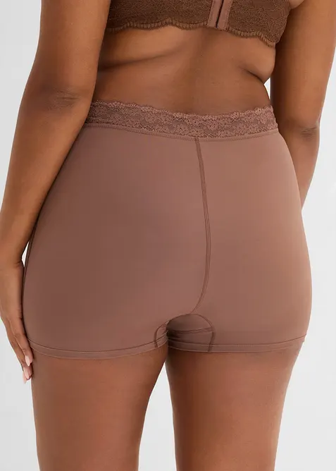 Hipstertrosa med l&auml;tt formande effekt och spets (2-pack), bonprix