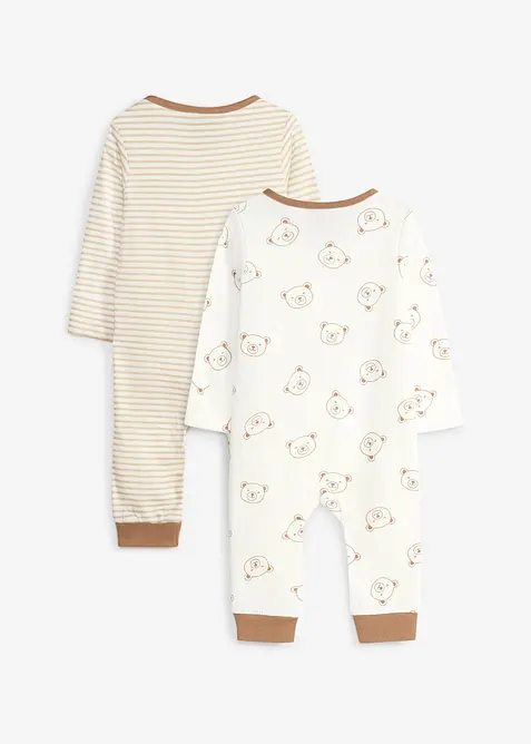 Pyjamas av ekologisk bomull (2-pack), bonprix