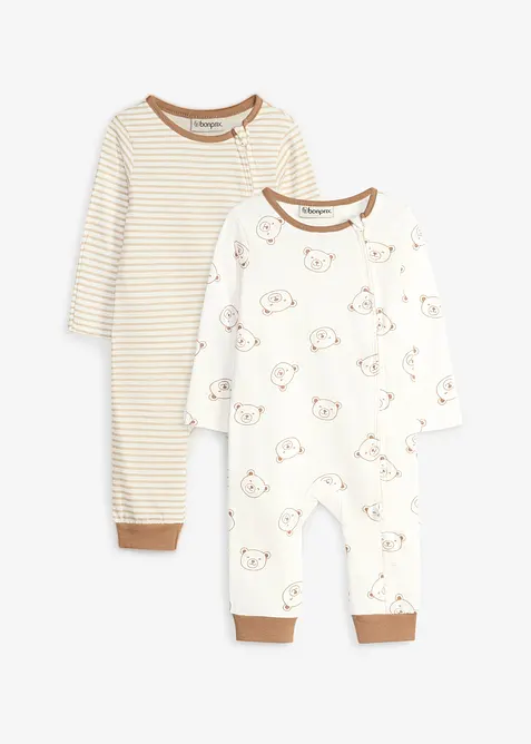 Pyjamas av ekologisk bomull (2-pack), bonprix