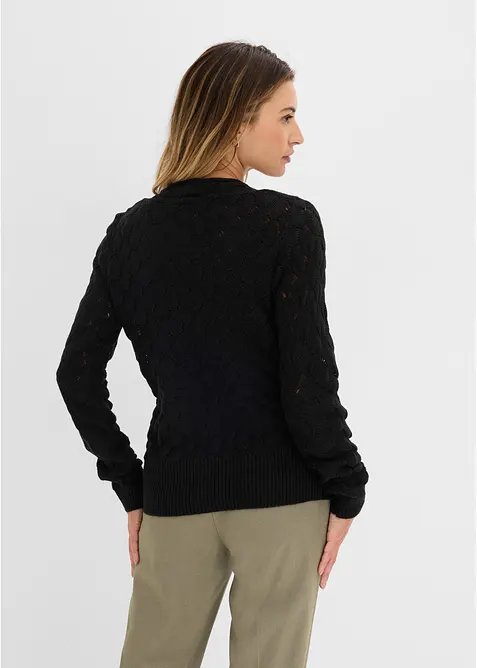 H&aring;lm&ouml;nstrad tr&ouml;ja med omlottlook, bonprix