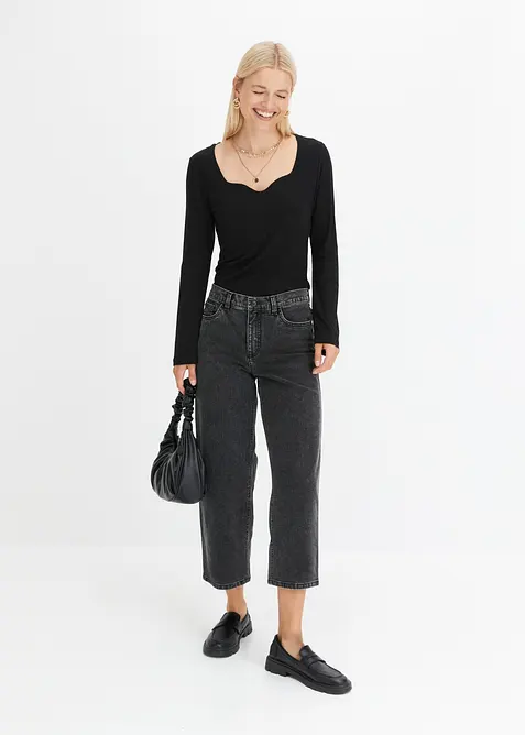 Wide Leg Jeans Mid Waist, bonprix