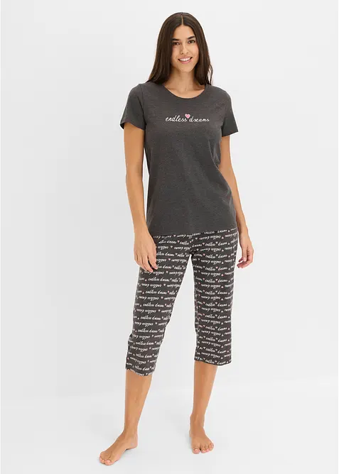 Capripyjamas med bomull, bonprix