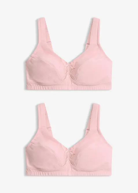 BH utan bygel med ekologisk bomull (2-pack), bonprix