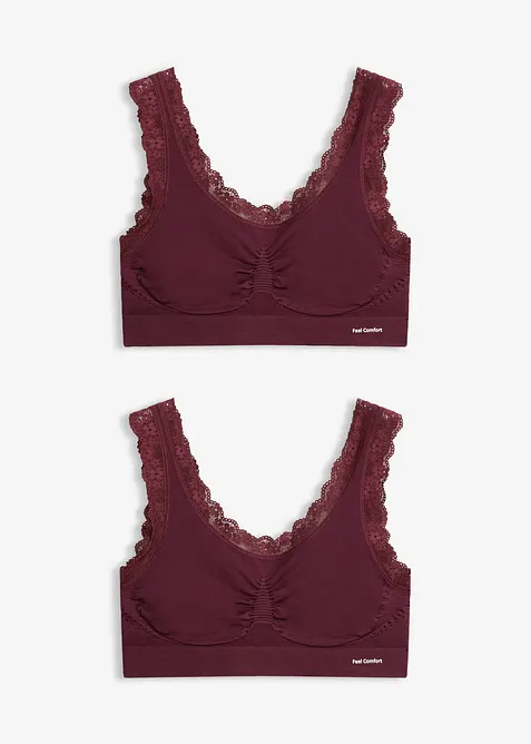 S&ouml;ml&ouml;s BH-topp fr&aring;n Feel Comfort (2-pack), bonprix