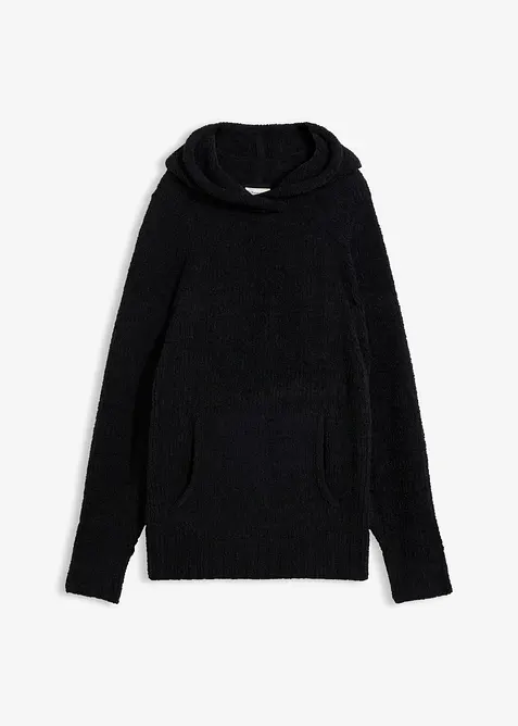 Sweatshirt med huva, av teddyfleece, bonprix