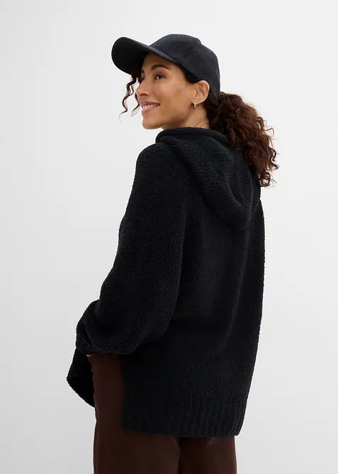 Sweatshirt med huva, av teddyfleece, bonprix