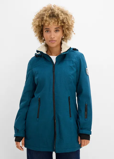 L&aring;ng vattent&auml;t funktionsjacka med teddyfleece, bonprix